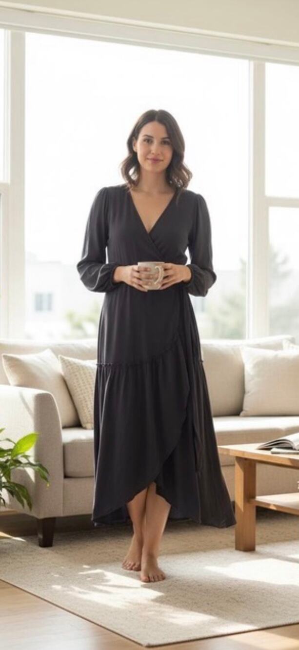 Lovestitch Gray Wrap Midi Dress Size Large
